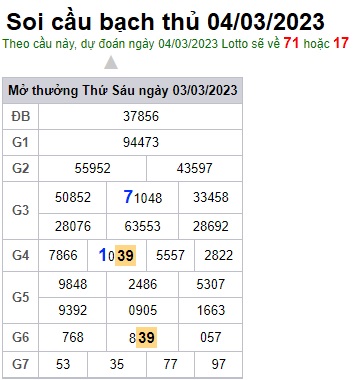 Soi cầu bạch thủ 4/3/23