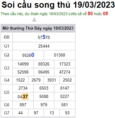 Soi cầu song thủ 19/3/23